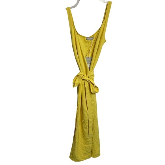 NWT Everlane Size 4 Yellow Japanese GoWeave Tank Wrap Midi Dress $100 - Picture 6 of 8